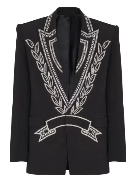 Geacă Balmain de cristal negru