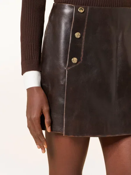 Sandro Spódnica Skórzana braun