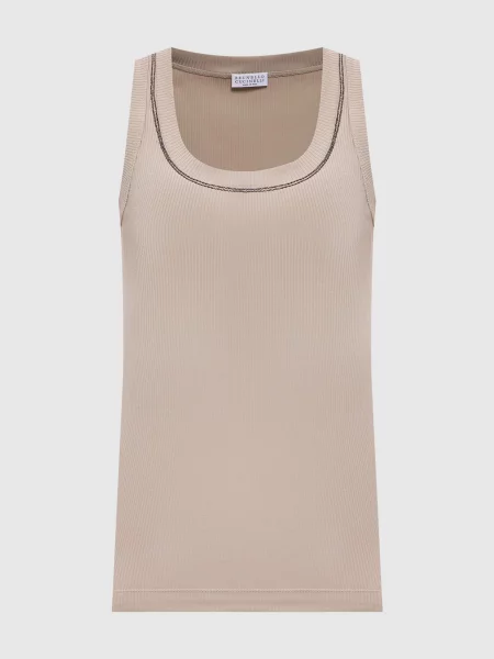 Топ Brunello Cucinelli в рубчик бежевый
