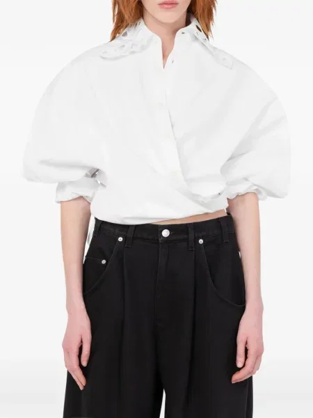 Cămașă Moschino cu broderie plic alb