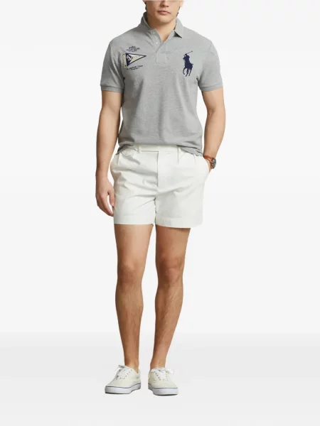 Matlasat tricou polo Polo Ralph Lauren cu decolteu rotund cu autograf roșu