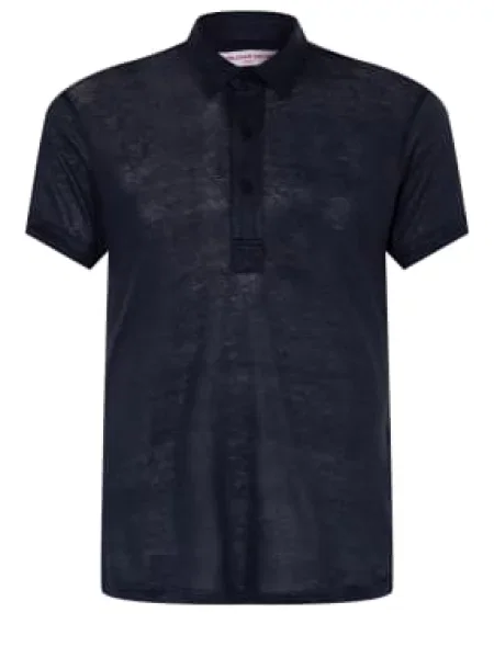 Orlebar Brown Polo Tričko Sebastian Z Lnu tmavě modrá