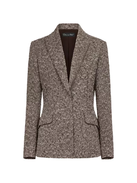 Sacou Oscar De La Renta din tweed maro