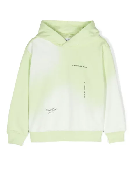 Bluza z kapturem dziecięca Calvin Klein zielona