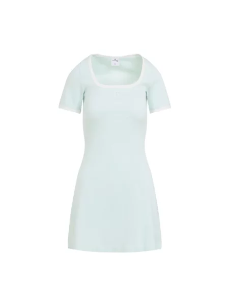 Mała mały sukienka mini Courreges garniturowa niebieska