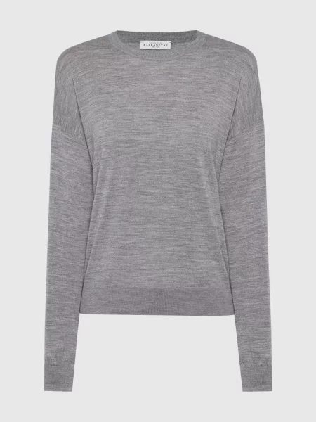 Меланжевий джемпер з вовни Ballantyne сірий