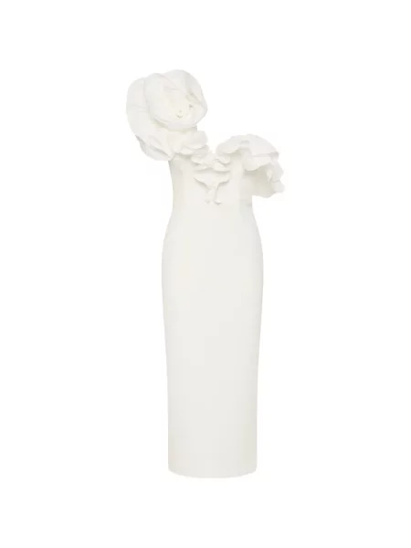Rochie midi Rebecca Vallance cu volane alb