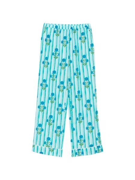 Pantaloni Mc2 Saint Barth cu model floral cu imagine albastru