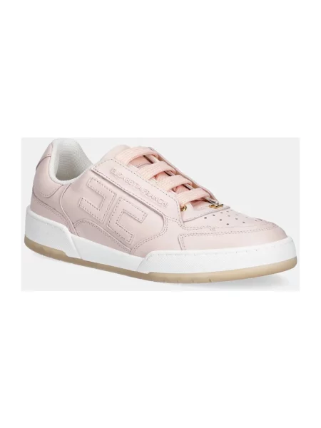 Sneakersy Elisabetta Franchi skórzane różowe