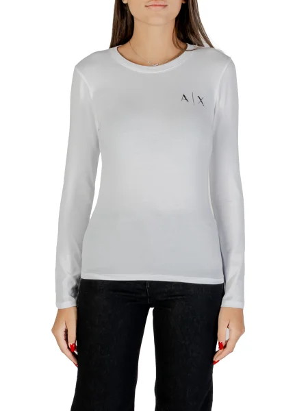 Kryształ górski top Armani Exchange z długim rękawem czarny