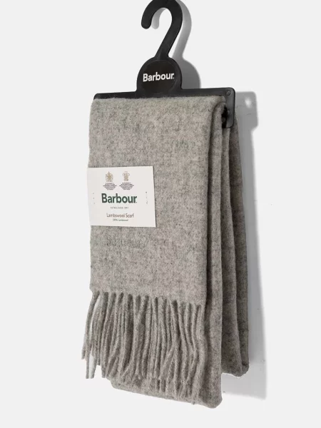 Вовняний шарф Barbour меланж сірий