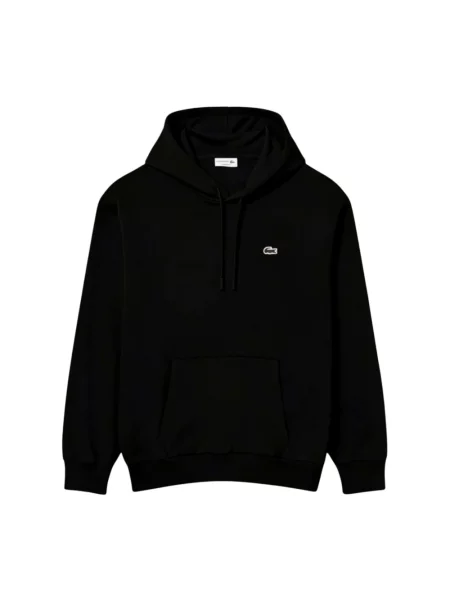 Bluza z kapturem o kroju relaxed fit z mieszanki bawełny Lacoste czarna