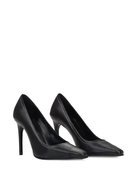 Pantofi cu toc Off-white din piele alb