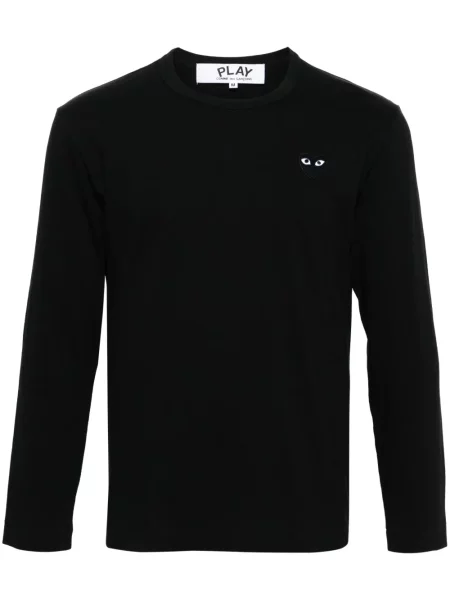 Tricou Comme Des Garcons Play cu motiv cu inimi negru