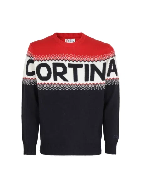 Sweter Mc2 Saint Barth z okrągłym dekoltem klasyczny