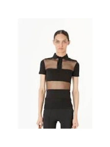 Top Coperni w paski z paskiem czarny
