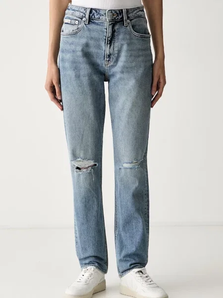 Calvin Klein Jeans blugi mom fit pentru femei albastru