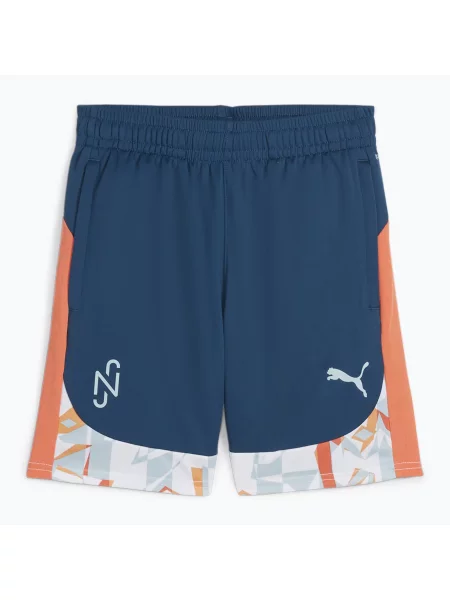 Детски футболни шорти PUMA Neymar JR Creativity Training ocean tropic/hot heat синьо