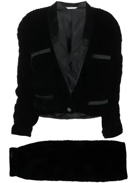 Sametové oblekové sukně Versace Pre-owned černé