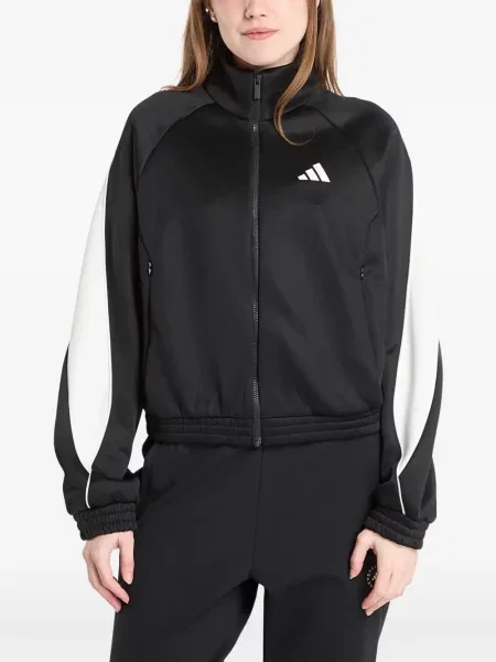 Lung hanorac Adidas cu dungi cu imagine negru