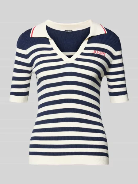 T-shirt z mieszanki w Imitacja dzianiny Model Kolo' Joop! niebieska