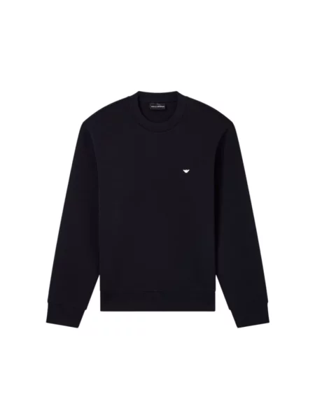 Haftowana bluza nierozpinana Emporio Armani niebieska
