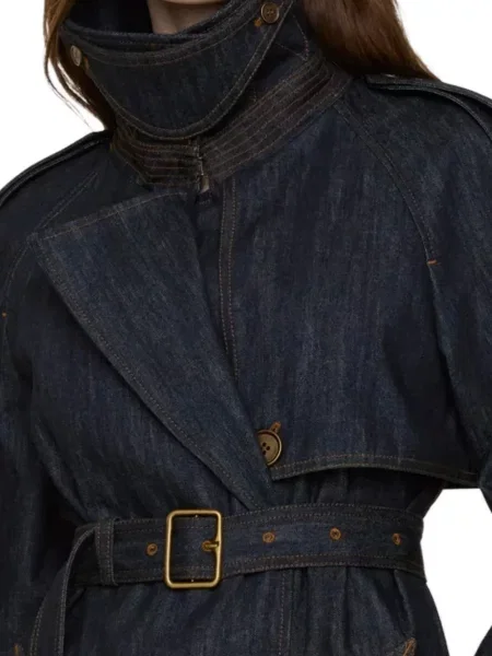 Dvouřadá džínová bunda Burberry modrá