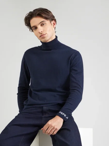 Pepe Jeans Sveter Andre námornícka modrá biela