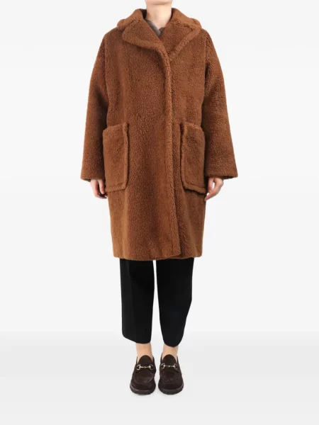 Palton Weekend Max Mara de lână maro