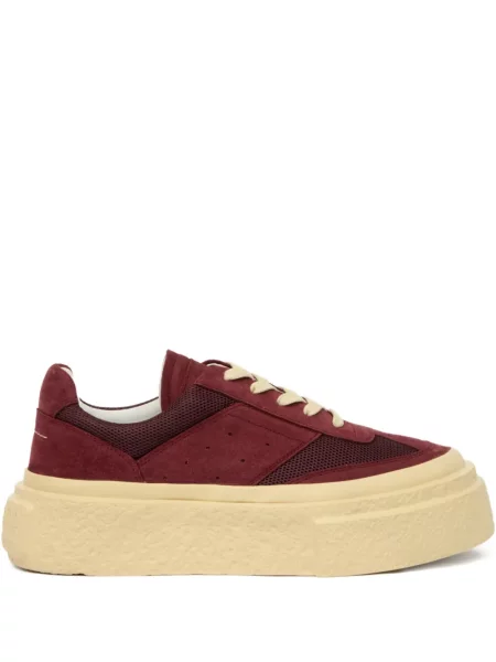 Sneakerși Mm6 Maison Margiela din piele de căprioară roșu