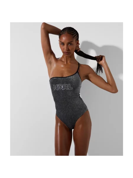 Stroj jednoczęściowy Karl Lagerfeld czarny