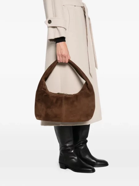 Geantă shopper Ash din piele de căprioară maro
