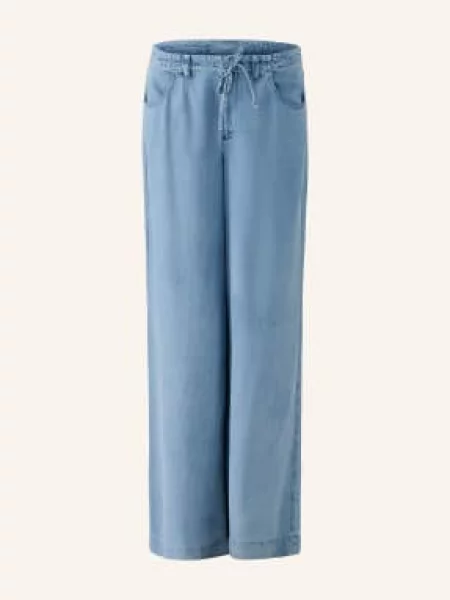 Oui Džíny S Marlenovým Vzorem modrá