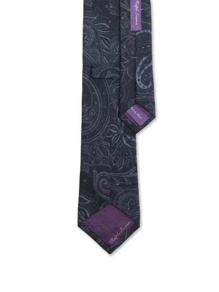 Raštuotas kaklaraištis Ralph Lauren Purple Label su paisley raštu mėlyna