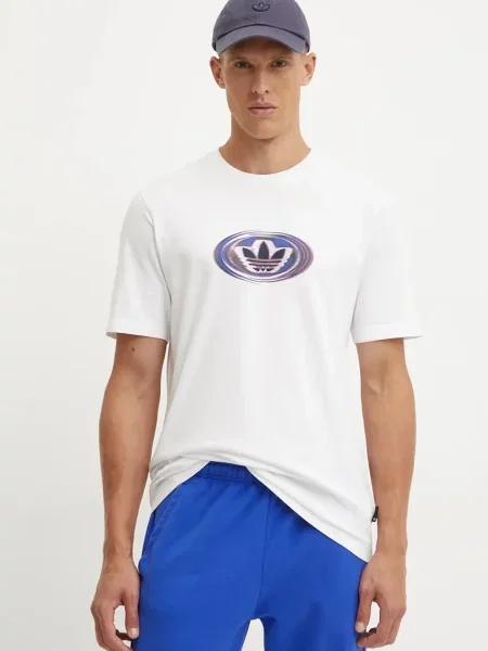Тениска adidas Originals с принт бяло