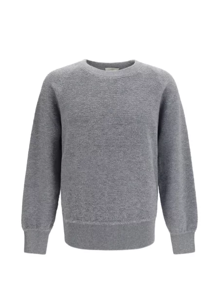 Pulover Piacenza Cashmere de lână cu decolteu rotund gri