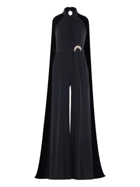 Salopetă Elie Saab cu cataramă drapată negru