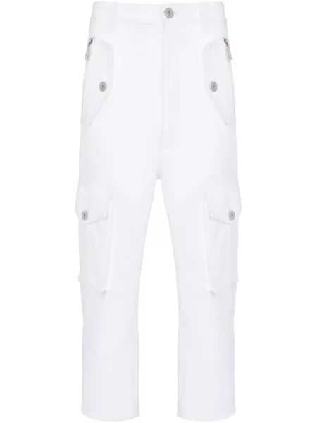 Zkrácené cargo kalhoty Balmain bílé