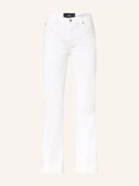 7 For All Mankind Dżinsy Z Rozszerzanymi Nogawkami Dojo Tailorless weiss białe