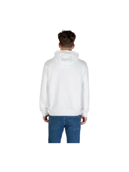 Bluza z kapturem Emporio Armani Ea7 z kapturem z nadrukiem biała