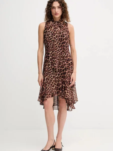 Сукня Dkny mini розкльошена коричневий