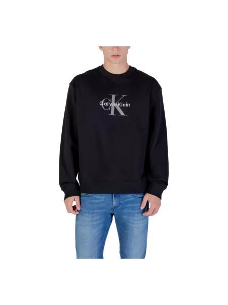 Bluza nierozpinana Calvin Klein Jeans z dekoltem w kształcie litery U czarna