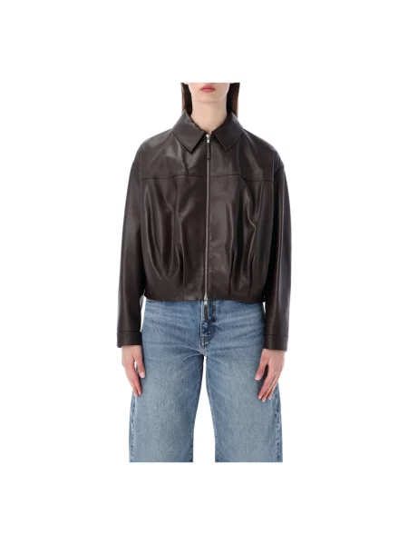 Krótka kurtka skórzana S.w.o.r.d. 6.6.44 brązowa