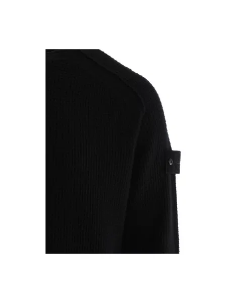 Sweter Stone Island wełniany z kamieniami niebieski