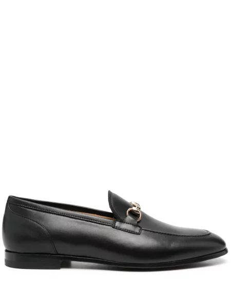 Pantofi loafer Scarosso din piele cu cataramă negru