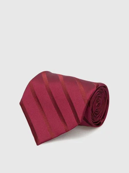 Шелковый галстук Stefano Ricci в полоску бордовый