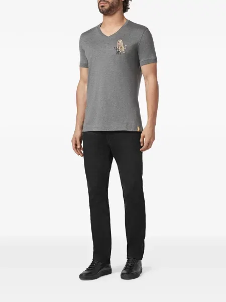 Tricou Billionaire cu decolteu în V gri