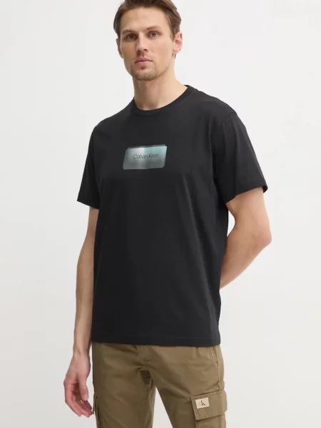 Calvin Klein t-shirt z nadrukiem czarny