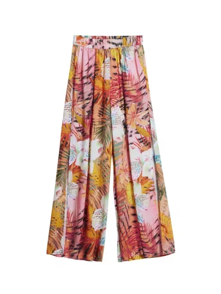 Desigual Pantaloni galben / verde / portocaliu caisă / rodie roșu