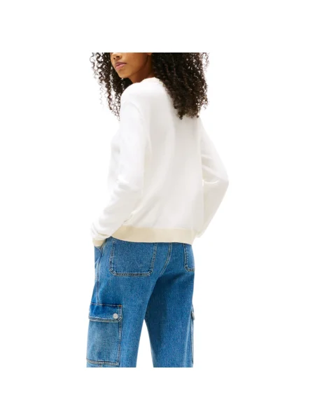Tommy Jeans Mikina námornícka modrá / brusnicová biela